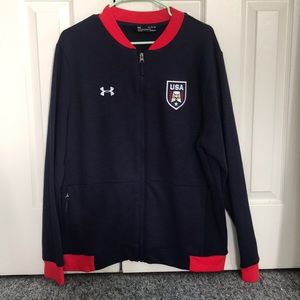 Under Armour Mens USA Bomber Jacket Midnight Navy